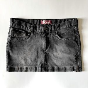 H&M Black Denim Mini Skirt
